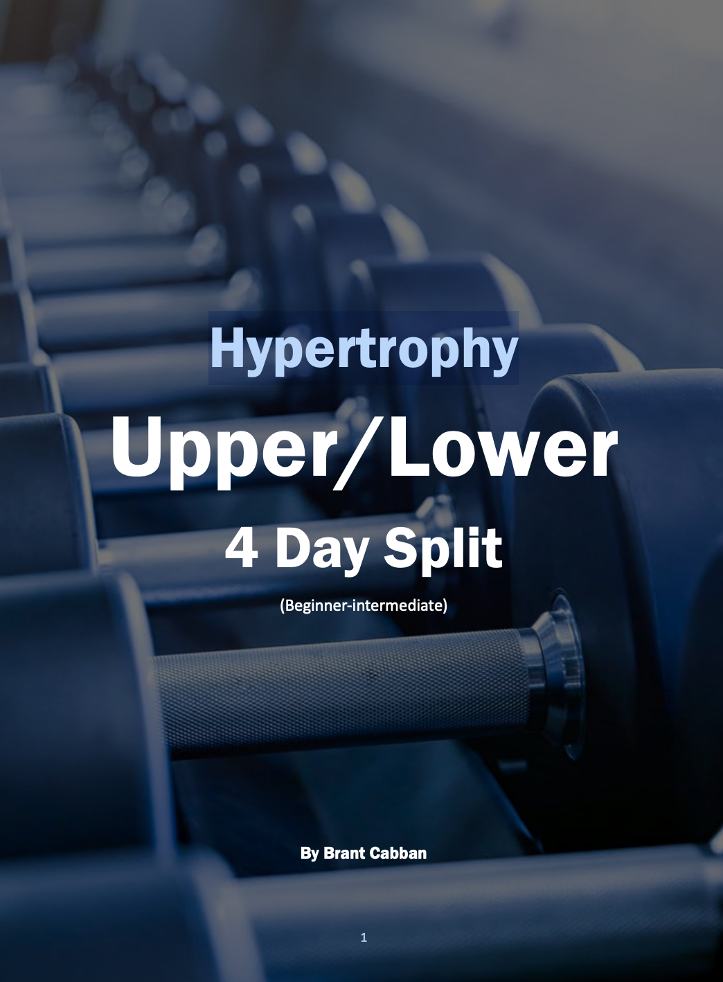 4 Day Hypertrophy Program